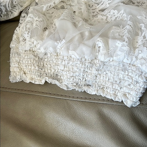 Express White Lace Blouse with 3/4 Sleeves S - Picture 5 of 5